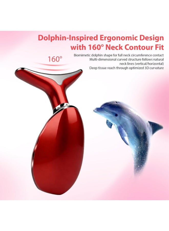 ACLIX Face and Neck Massager, Face and Neck Beauty Device, Multifunctional Facial Skin Care Tool, for Anti-aging, Lifting and Tightening Sagging Skin, Care Routine at Home | Red - Image 5