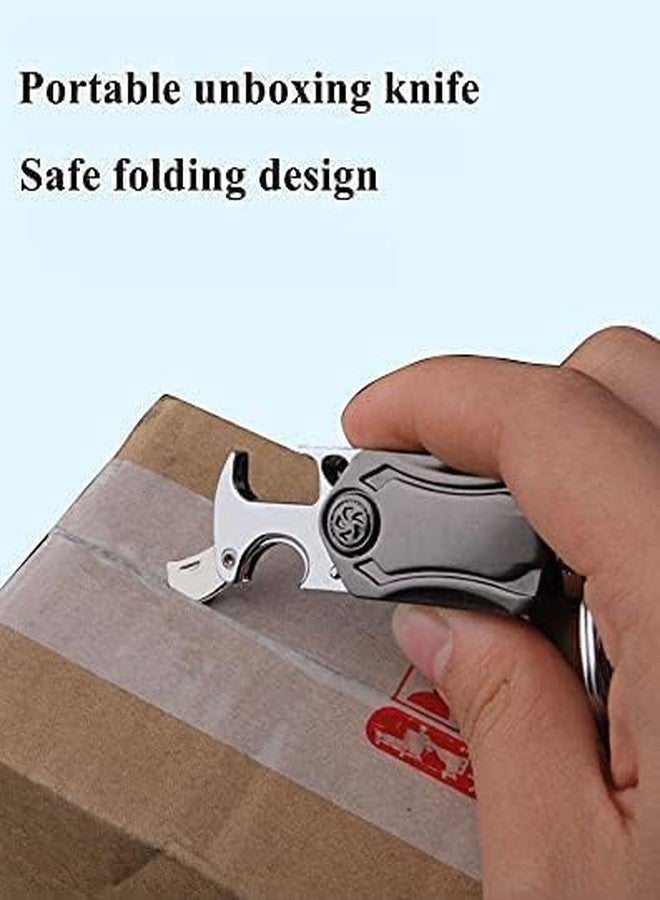 AKEEVA Multifunction Keychain For Men, Dual Ring Metal Car Key Chain With Cutter, Bottle Opener and mobile stand holde Spinner - Image 5