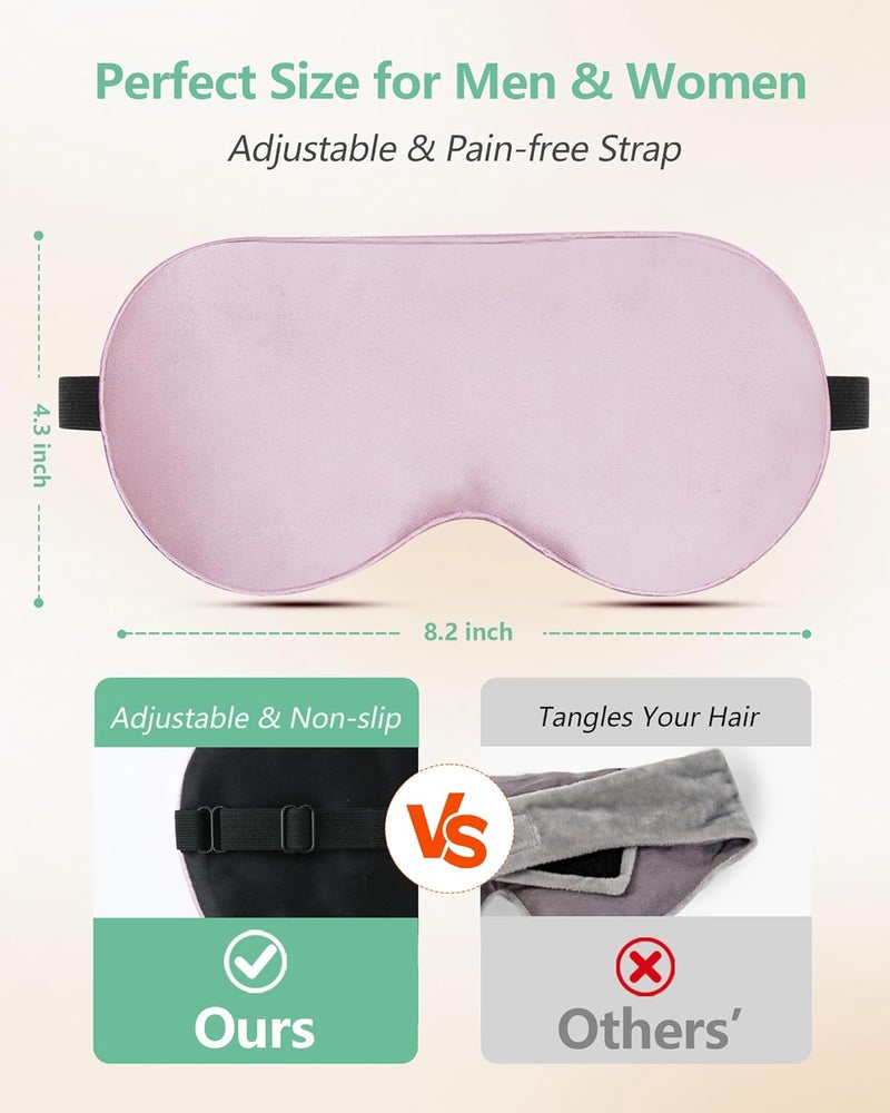 2 Pack 100% Real Natural Pure Silk Eye Masks with Adjustable Strap - Image 4