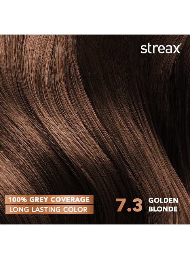 Streax Crème Permanent Hair Colour - 7.3 Golden Blonde Hair Color- 45gm (Pack of 5), 100% Grey coverage, Long Lasting Hair colour for women - Image 4