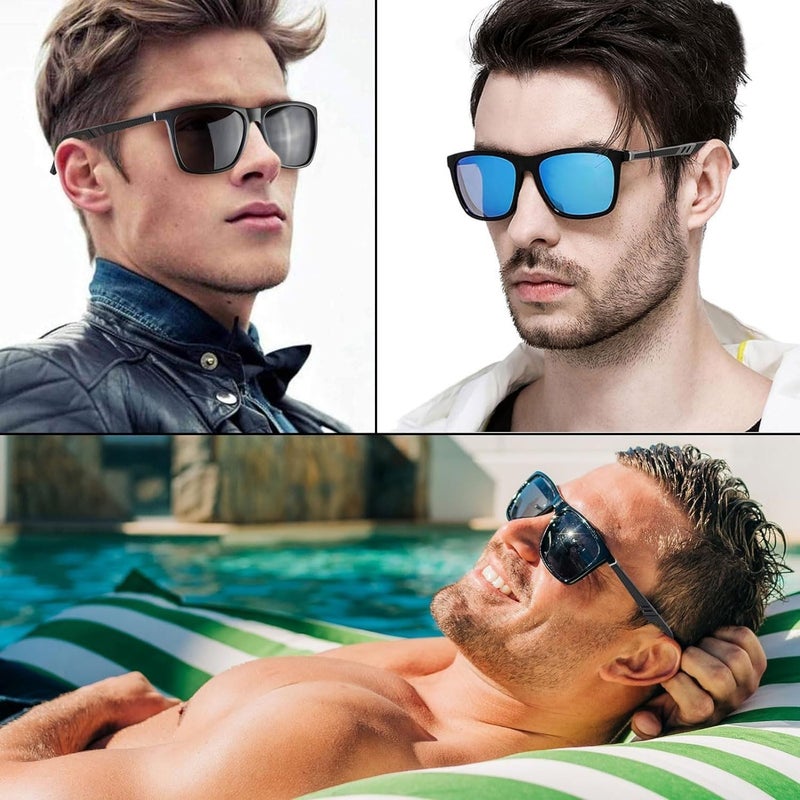 Zikra Polarized Sunglasses Mens Womens Lightweight Square Frame UV400 for Driving Fishing Travel Sports Sun glasses - Image 2