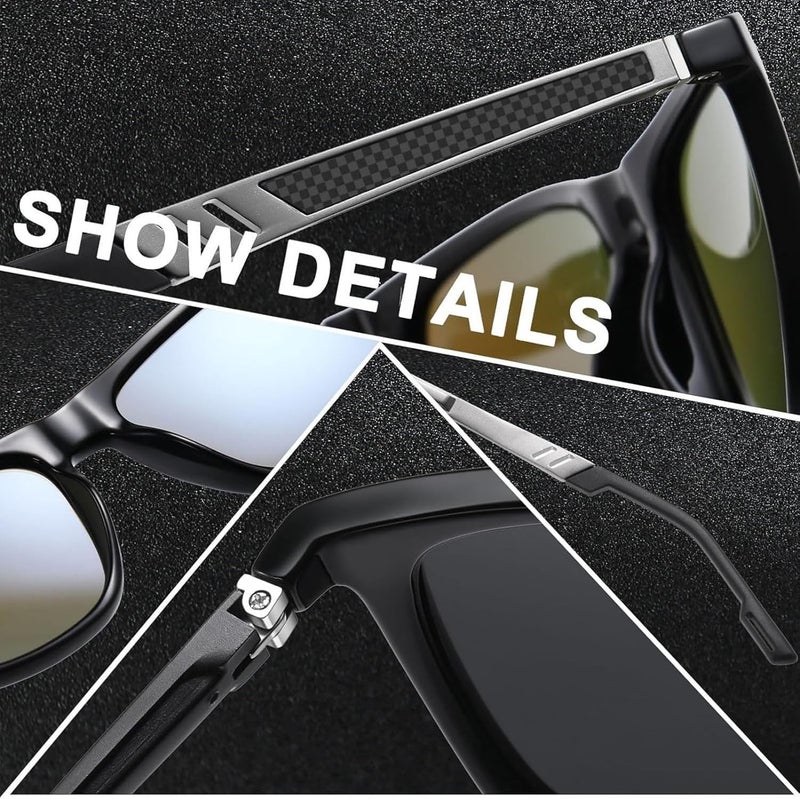 Zikra Polarized Sunglasses Mens Womens Lightweight Square Frame UV400 for Driving Fishing Travel Sports Sun glasses - Image 4