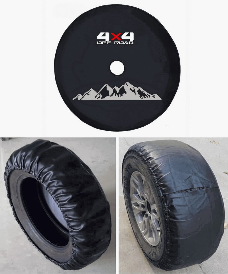 TRIBONES Jeep Spare Tire Cover with Camera Hole, Ford Bronco Compatible, XXL Size (315/70R17), Black, Polyurethane (PU) with vinyl backing, SUV Spare Tire Cover - Image 4