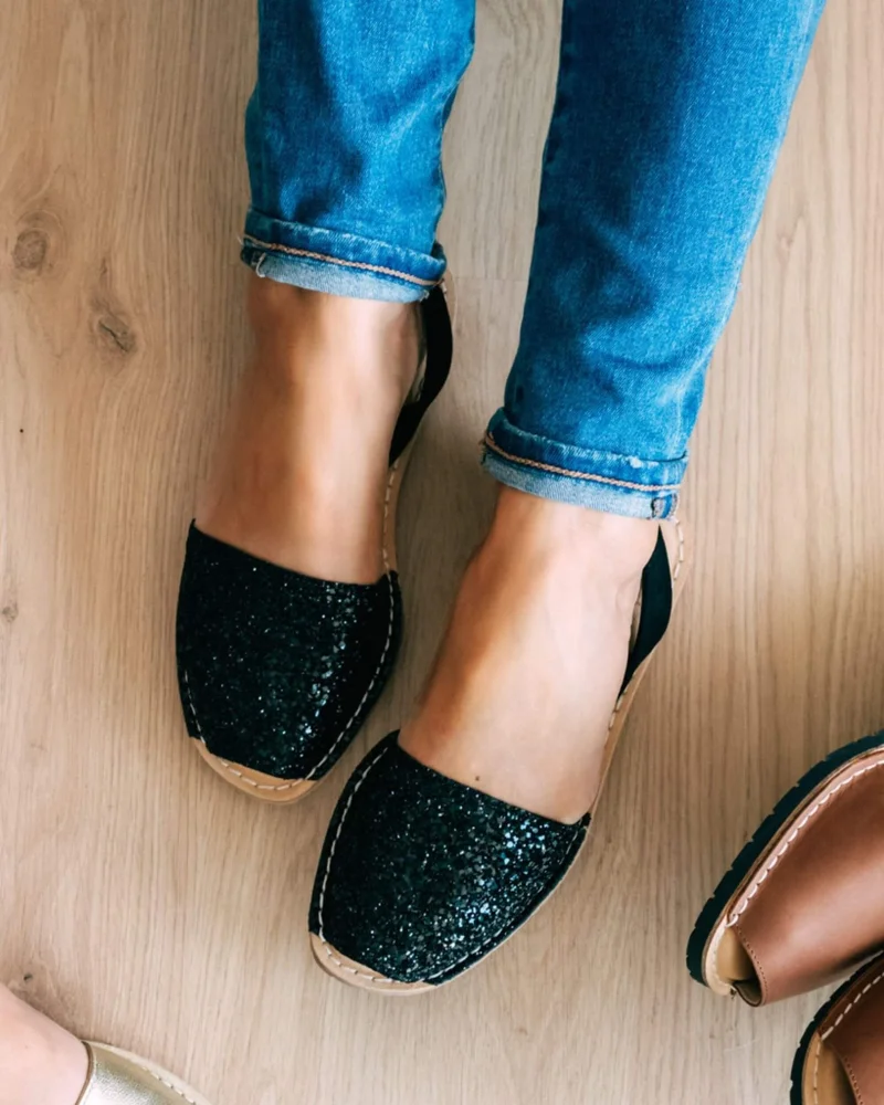 SHOEQ Midnight Glitter Luxe Avarca for Women | Best Price UAE