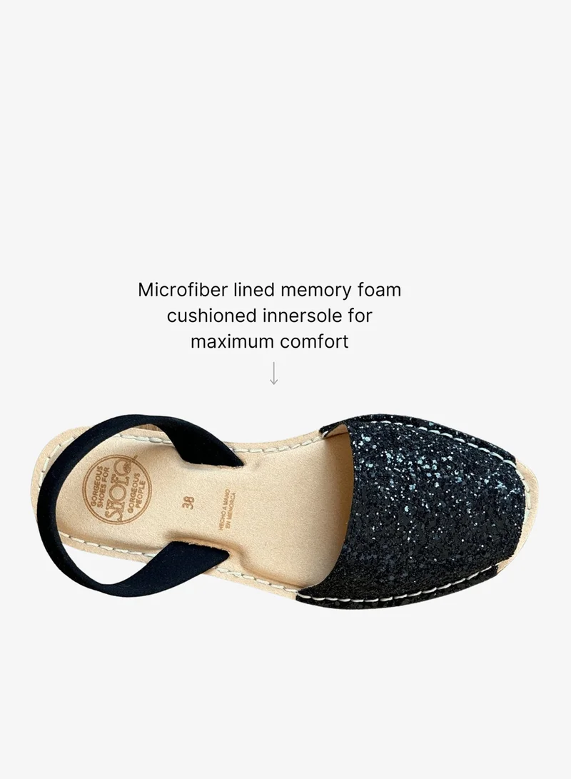 SHOEQ Midnight Glitter Luxe Avarca for Women | Best Price UAE