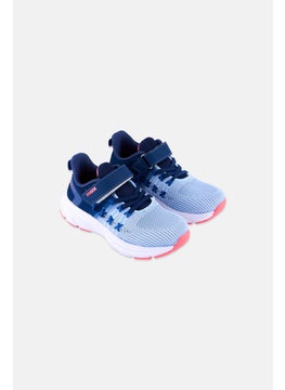 Kids Girl Velcro Closure Outdoor Shoe, Blue Combo