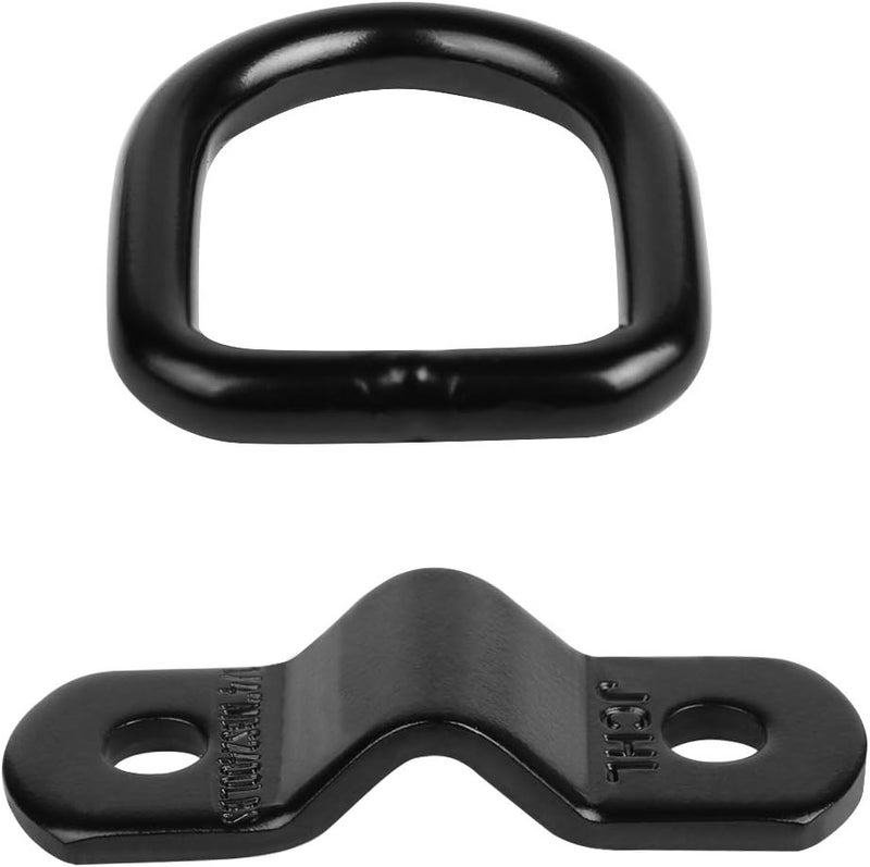 JCHL D Rings Tie Down Anchors Hooks for Trailer Truck Bed Bracket Enclosed Points Pickup Camper Surface Mount D-Ring Heavy Duty 1/4" 2400 Pound Capacity (4-Pack) - Image 5