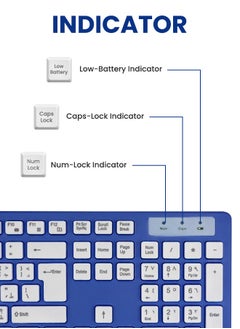 Necomi Arabic/English Wireless Keyboard and Mouse Combo, 2.4G USB Quiet Cordless Mouse Keyboard Set Ergonomic Full Size, for Computer Laptop PC, Windows, MacOS, Chrome OS  - Image 5