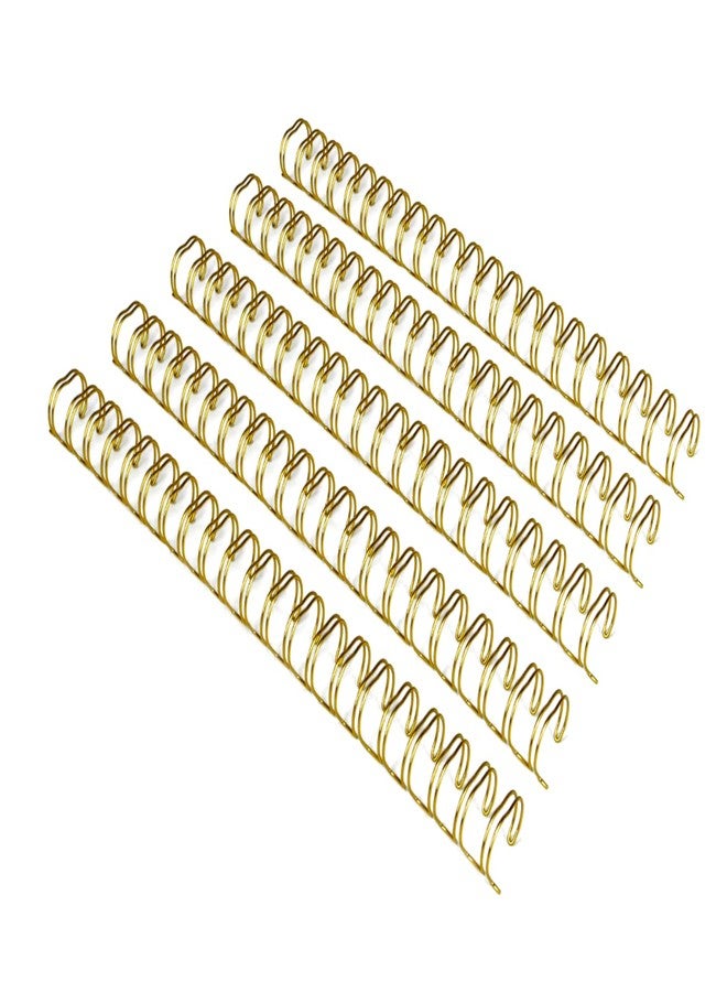 RAYSON Binding Wire Spines, 3/4 Inch, 21 Holes, 2 to 1 Pitch Double Loop Binding Wires Capacity 165 Sheets, Golden Binding Wire Spiral Pack of 50 - Image 1