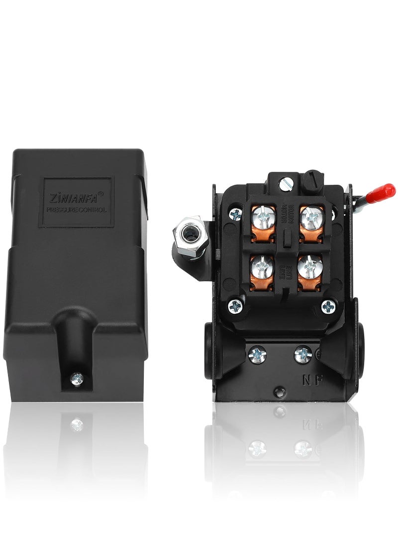 Jectse مفتاح ضغط ضاغط الهواء، 95-125 Psi 240V 26A مفتاح ضغط مضخة عالمي ثقيل، للتحكم في صمام ضغط ضاغط الهواء، بديل للصمام - Image 1