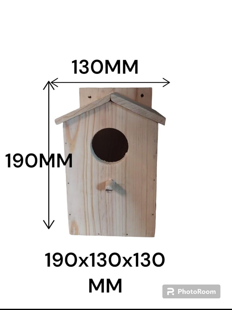 Glitz بيت الطيور | عش خشبي مصنوع يدويًا للعصافير | بيت طيور مثبت على الحائط من الخشب الصلب | ملجأ طيور متين وزخرفي - Image 3