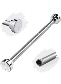 GGEROU Shower Curtain Rod, 150-260cm Adjustable Tension Spring,Telescopic Curtain Pole Stainless Steel Extendable Clothes Rail Extendable Pole,No Drilling  - Image 1