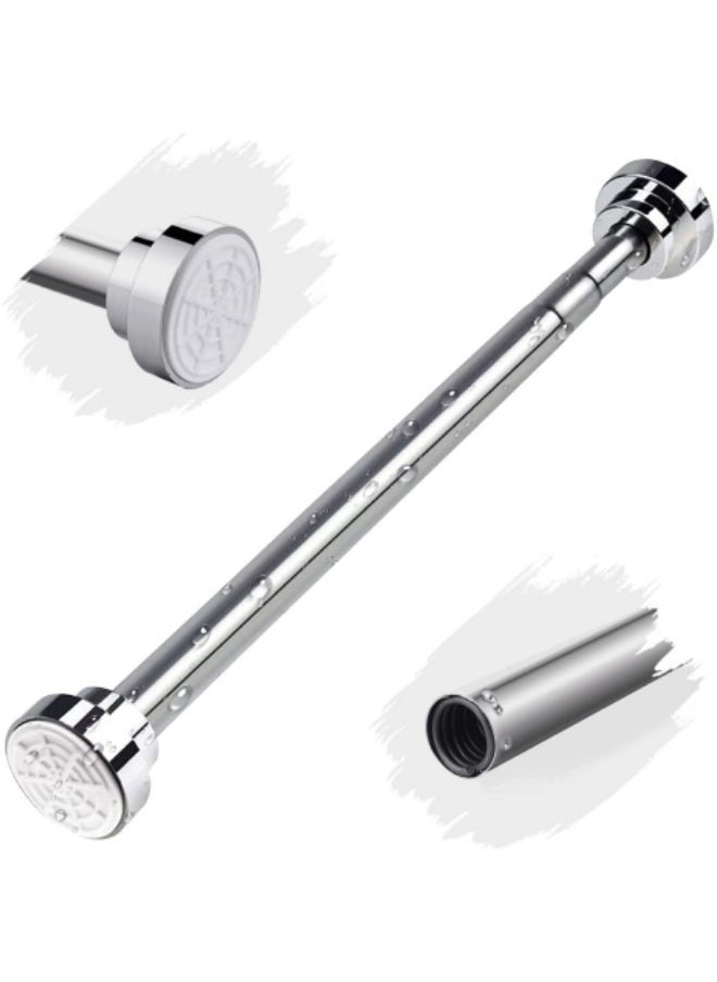 GGEROU Shower Curtain Rod, 150-260cm Adjustable Tension Spring,Telescopic Curtain Pole Stainless Steel Extendable Clothes Rail Extendable Pole,No Drilling  - Image 1