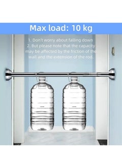 GGEROU Shower Curtain Rod, 150-260cm Adjustable Tension Spring,Telescopic Curtain Pole Stainless Steel Extendable Clothes Rail Extendable Pole,No Drilling  - Image 5