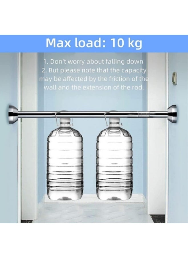 GGEROU Shower Curtain Rod, 150-260cm Adjustable Tension Spring,Telescopic Curtain Pole Stainless Steel Extendable Clothes Rail Extendable Pole,No Drilling  - Image 5