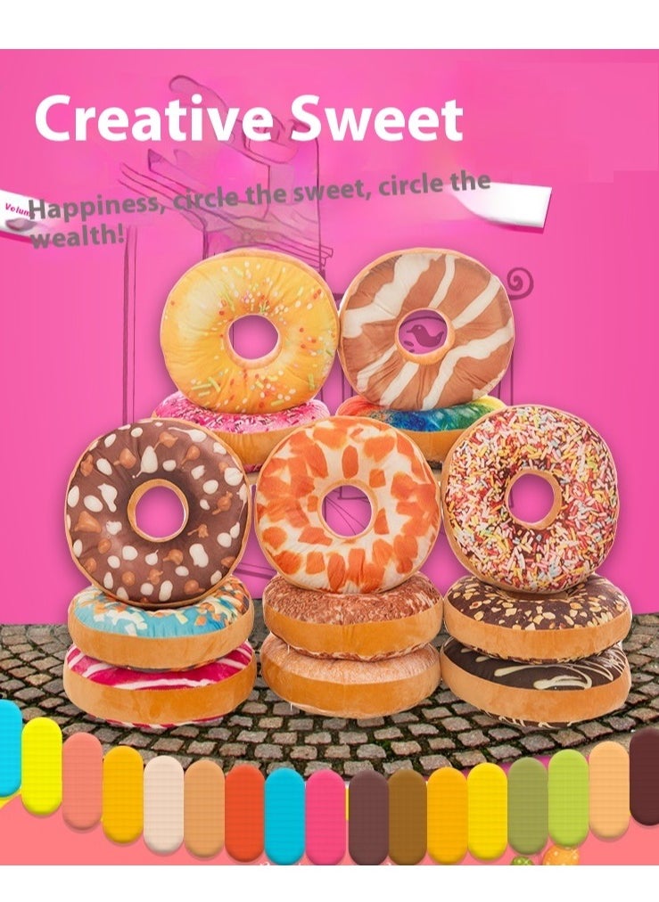 Bluejw Round Doughnut Back Stuffed Cushion Throw Pillow Plush Play Toy Doll For Office Chair Car Seat Diameter: 40cm/15.7 inch  - Image 3