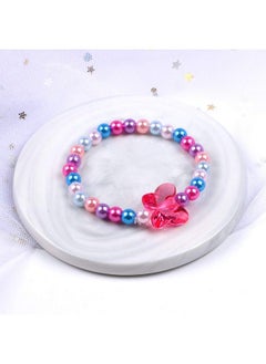 G.C Butterfly Beaded Bracelet For Girls Colorful Kids Gift Toy Stretchy Costume Jewelry Set Dress Up Play Party Favors Present Crystal Friendship Jewelry For Baby Toddler Little Girl  - Image 3