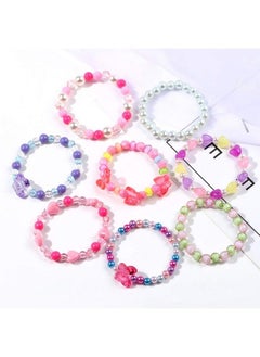 G.C Butterfly Beaded Bracelet For Girls Colorful Kids Gift Toy Stretchy Costume Jewelry Set Dress Up Play Party Favors Present Crystal Friendship Jewelry For Baby Toddler Little Girl  - Image 5