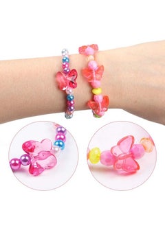 G.C Butterfly Beaded Bracelet For Girls Colorful Kids Gift Toy Stretchy Costume Jewelry Set Dress Up Play Party Favors Present Crystal Friendship Jewelry For Baby Toddler Little Girl  - Image 4