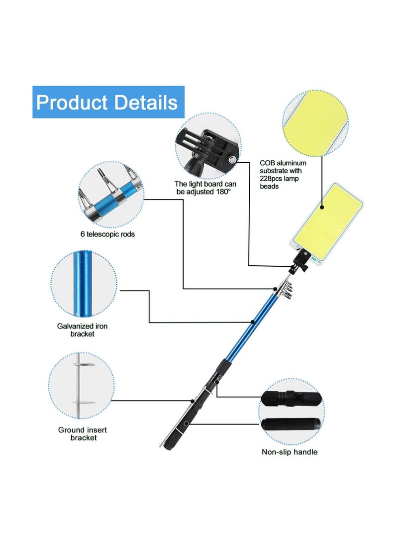 360 لايت مصباح التخييم بخطاف صيد مع ضوء LED للطوارئ، محمول بقدرة 800 واط، مقاوم للماء، مزود بجهاز تحكم عن بُعد، يعمل بتيار مستمر 12 فولت - Image 3