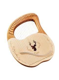 Cega 21 Metal Strings Lyre Harp Box Lyre Harp Spruce Topboard Mahogany Backboard String Instrument with Tuning Wrench Strings Picks Music Note Sticker