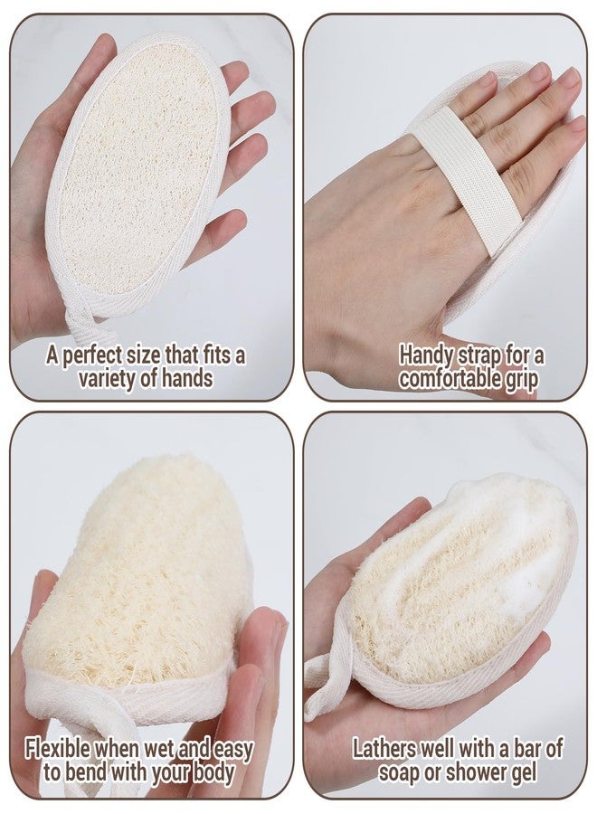 Nogeqi 4PCS Loofah Sponge Exfoliating Body Scrubber, Natural Shower Bath Loofah Exfoliating Sponge, Face Body Exfoliator Scrubber for Women Men Bath Shower, Eco-Friendly (2 Styles) - Image 5
