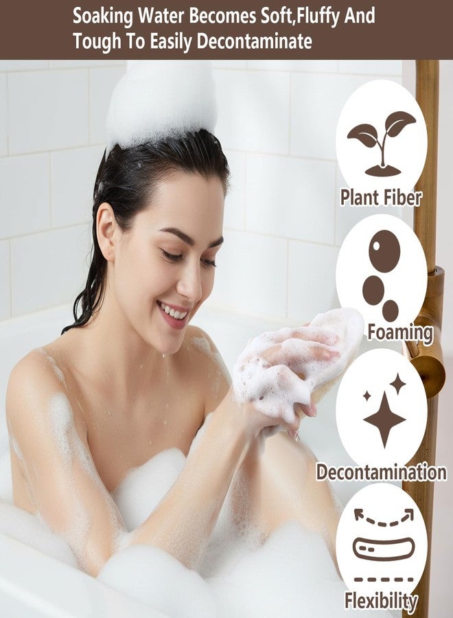 Nogeqi 4PCS Loofah Sponge Exfoliating Body Scrubber, Natural Shower Bath Loofah Exfoliating Sponge, Face Body Exfoliator Scrubber for Women Men Bath Shower, Eco-Friendly (2 Styles) - Image 2