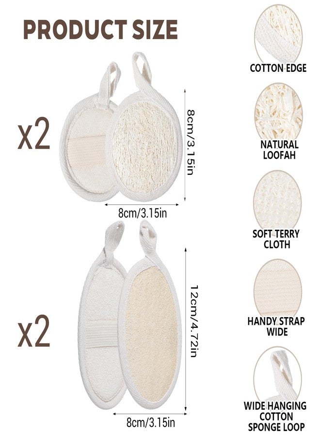 Nogeqi 4PCS Loofah Sponge Exfoliating Body Scrubber, Natural Shower Bath Loofah Exfoliating Sponge, Face Body Exfoliator Scrubber for Women Men Bath Shower, Eco-Friendly (2 Styles) - Image 4