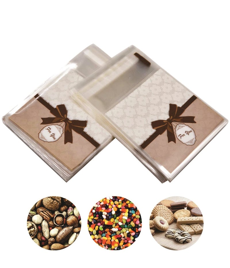 Chocozone 100 Count Brown Emoji Goody Bags - Wedding & Birthday Party Favor Bags - Image 1