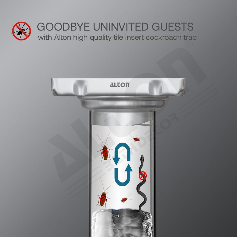 Alton ألترون ALD1011، درجة SS-304، 5x5 بوصة، درج حمام مربع مع مصيدة صراصير، غير لامع - Image 4