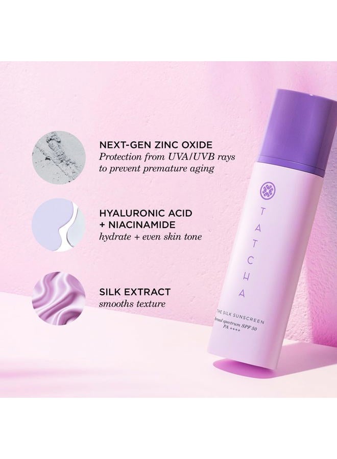 TATCHA The Silk Sunscreen | Broad Spectrum SPF 50 PA++++, Weightless, Hydrating Mineral Sunscreen, New & Improved Packaging, 50 ml - Image 3