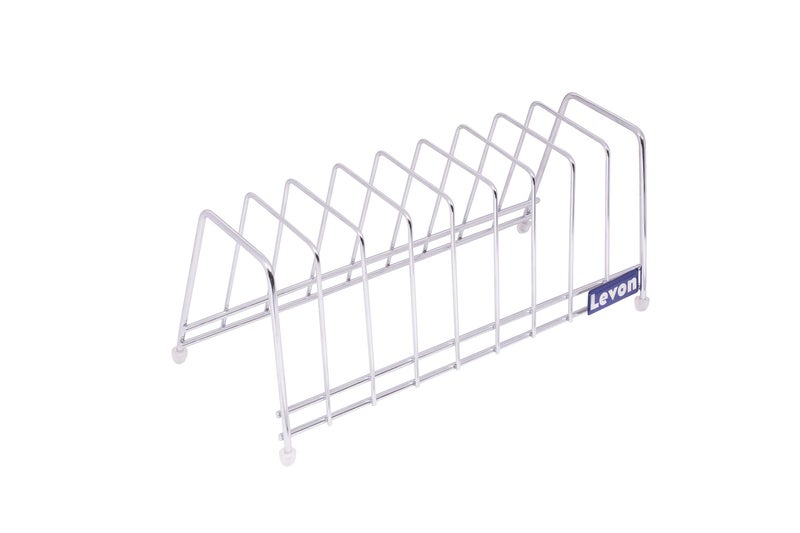 LEVON Stainless Steel Plate Rack | Dish Rack | Plate Stand | Dish Stand | Lid Holder Utensil Rack For Kitchen - Size (140 X 320 X 130 mm) | Special Nano Coating, Free Standing, Tiered Shelf - Image 4