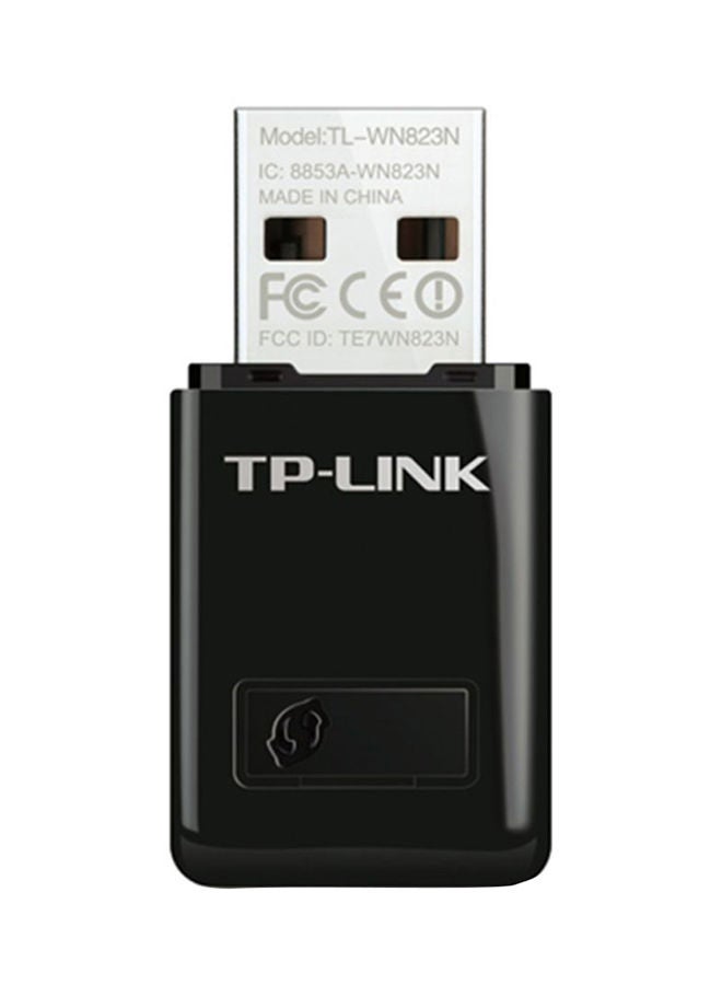 تي بي لينك محول شبكة N صغير ولاسلكي مزود بمنفذ USB وبسرعة 300 ميجابت في الثانية طراز ‎TL-WN823N‎ أسود - Image 2