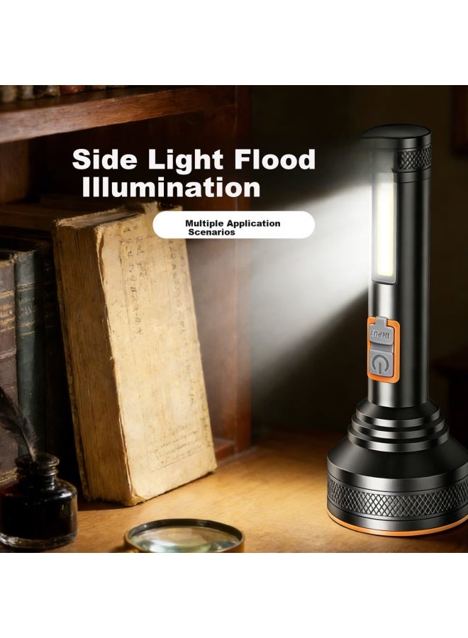 Mixout New High-power Long-range Flashlight With Ultra-long Battery Life Rechargeable Portable Camping Outdoor Flashlight With Soft Side Light - Image 3