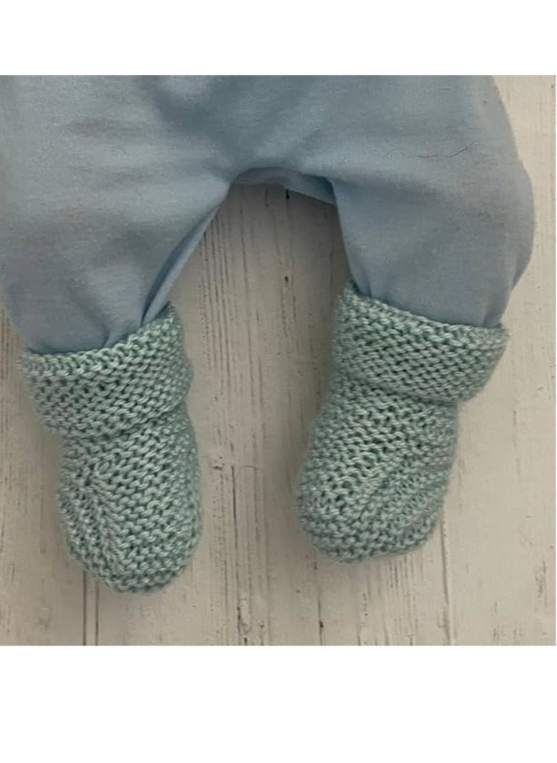 SMA - SMA Knit Crochet Baby Booties Newborn Socks-Handmade Shoes Deep Baby Booties for Newborn and Infant- Hand Knitting Crochet for Boy and Girl for Winter - Image 1