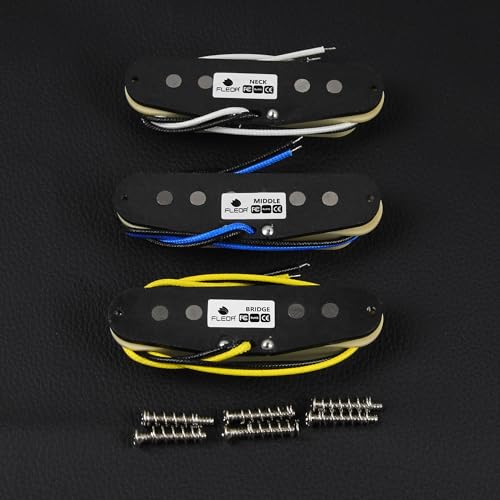 FLEOR Single Coil Pickup Alnico 5 Guitar Neck/Middle/Bridge Pickups Set Staggered, Cream - Image 5