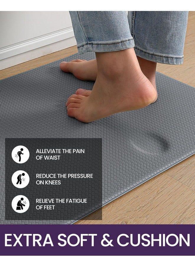 DEXI Kitchen Floor Mats Cushioned Anti Fatigue, 23x86, Large Long Standing Runner Rug Waterproof, Comfort Memory Foam Padded for Front Sink Laundry, Grey - Image 3