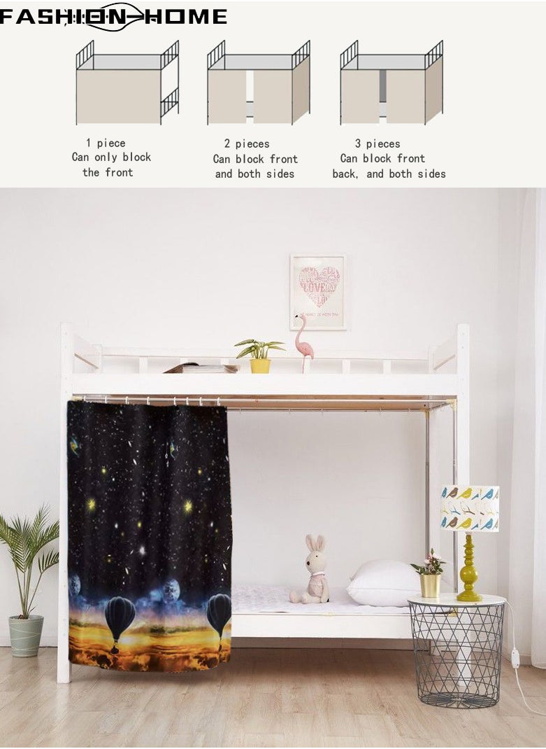 FASHION HOME Dorm Home Bunk Bed Curtains Single Sleeper Canopy Blackout Cloth Curtain Shading Bedding Junior Students College Home Drapery 1pc  - Image 1