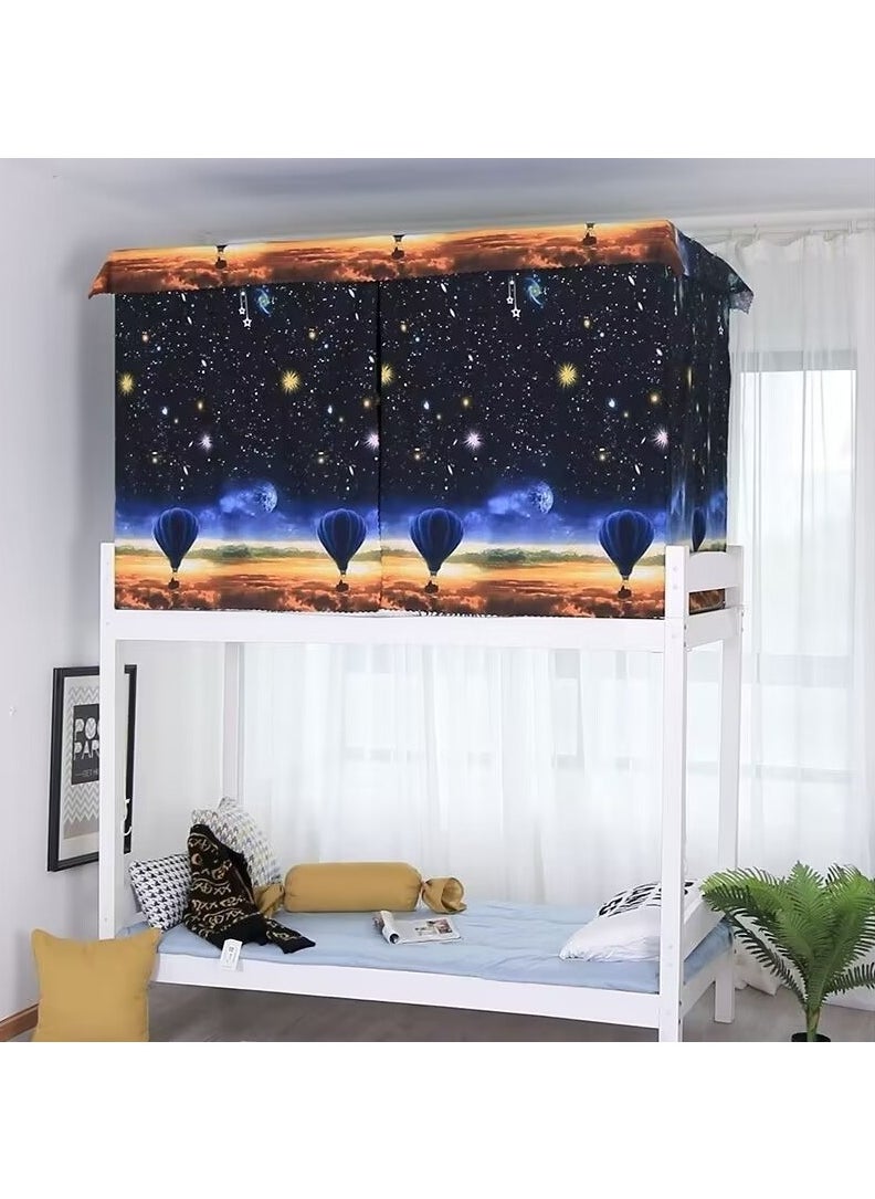 FASHION HOME Dorm Home Bunk Bed Curtains Single Sleeper Canopy Blackout Cloth Curtain Shading Bedding Junior Students College Home Drapery 1pc  - Image 3