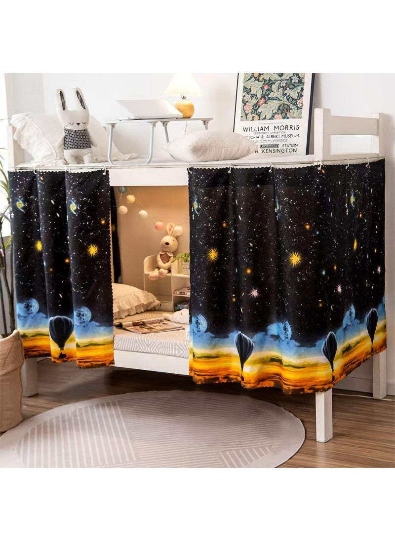 FASHION HOME Dorm Home Bunk Bed Curtains Single Sleeper Canopy Blackout Cloth Curtain Shading Bedding Junior Students College Home Drapery 1pc  - Image 2