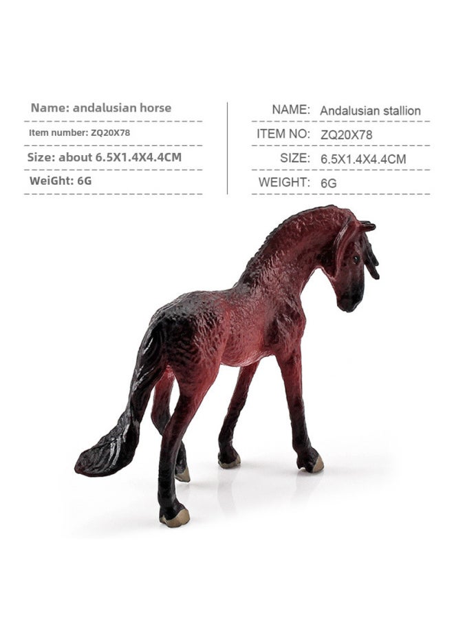null - Miniature Static Model Set World Famous Horses Including Quarter Horse Shetland Pony Morgan Horse Friesian-Color:zq20x78 Andalusian Stallion 6G - Image 1