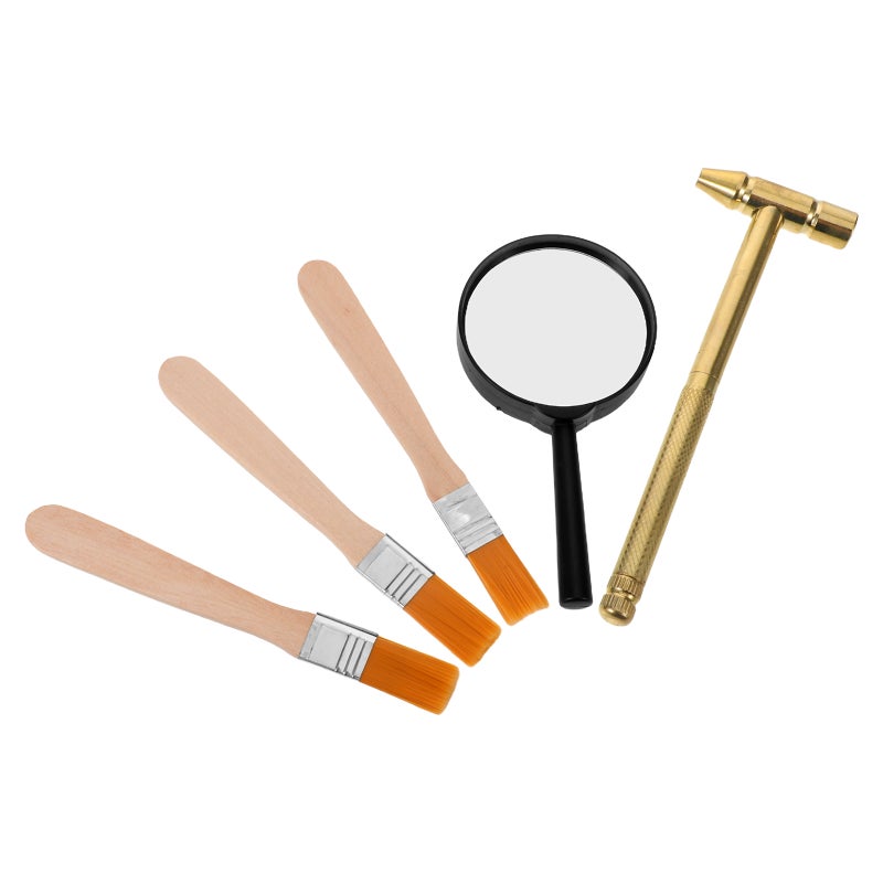 1 Set Archaeology Dig Kit for Kids Excavation Tools Set with Hammer Brush and Magnifier Science STEM Toy for Boys and Girls - Image 1