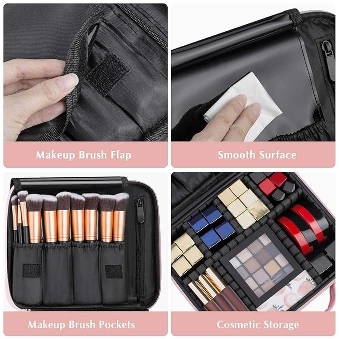 NETZILLA Professional Makeup Case Organizer Bag for Women  Travel Cosmetic Kit Storage Vanity Box  Vanity Box Bag for Cosmetics Travel Cosmetic Kit Storage Organiser Travel Pouch for Women - Image 2