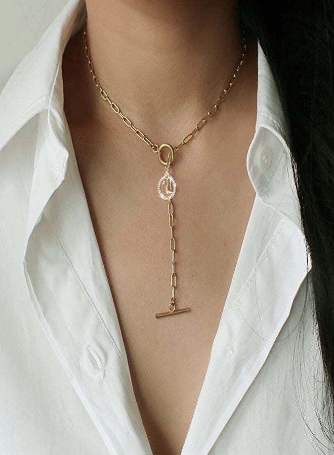 DoreenBeads قلادة دورين بيدز الذهبية على شكل هلال للنساء - قلادة مطلية بالذهب عيار 18 قيراطًا، مزينة بقلادة على شكل هلال ونجمة، مع مشبك ورق، هدية مثالية للنساء والفتيات المراهقات، مجوهرات سماوية، طولها 20 بوصة، مطلية بالذهب، مرصعة بأحجار الراين. - Image 3