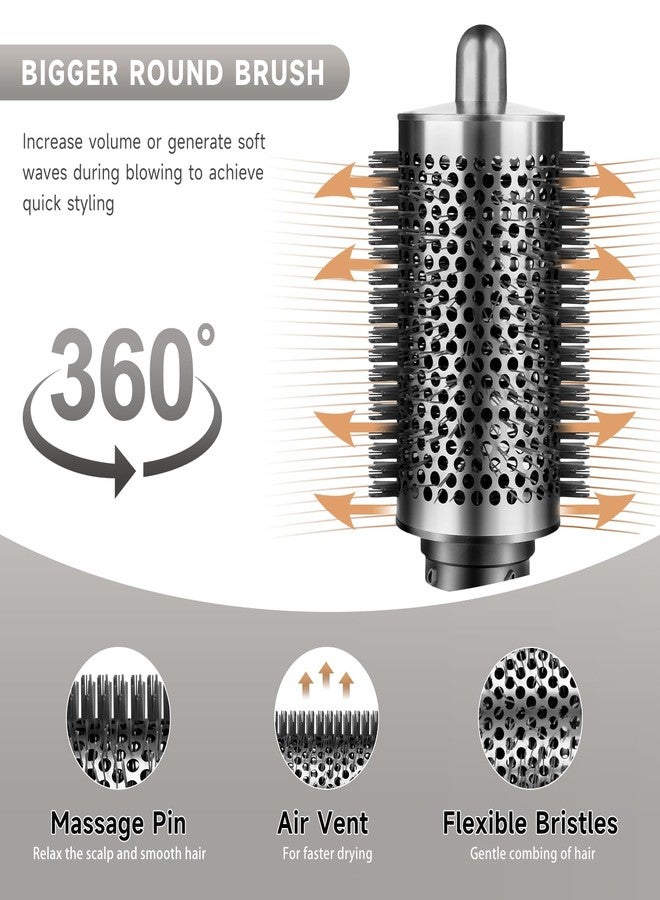 Liopif Upgraded Large Round Brush for Dyson Airwrap Styler Attachment,Bigger Round Volumizing Brush and Hair Style Replacement Tool for Airwrap Accessories(Gray) - Image 4