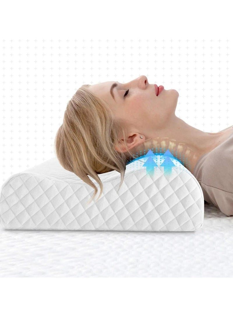 Almohada de espuma inteligente antironquidos, almohada ortopédica ergonómica para soporte de cuello y alivio del dolor de hombros, almohada de contorno para personas que duermen de lado con funda lavable