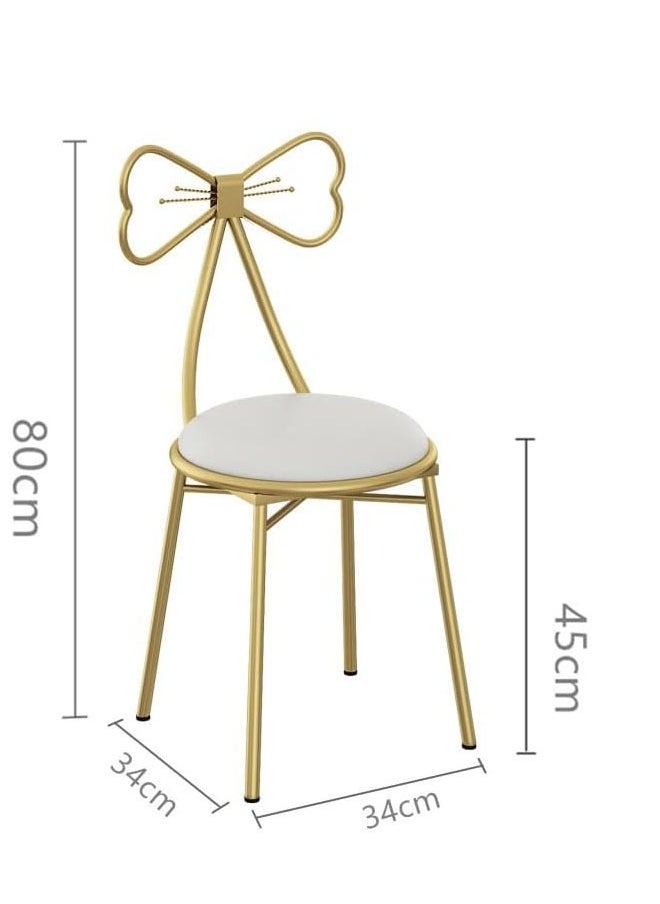 NKX Butterfly Bow Tie Vanity Chair Velvet Cushion Metal Frame  - Image 2
