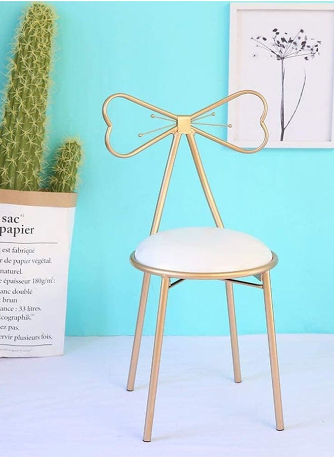 NKX Butterfly Bow Tie Vanity Chair Velvet Cushion Metal Frame  - Image 3