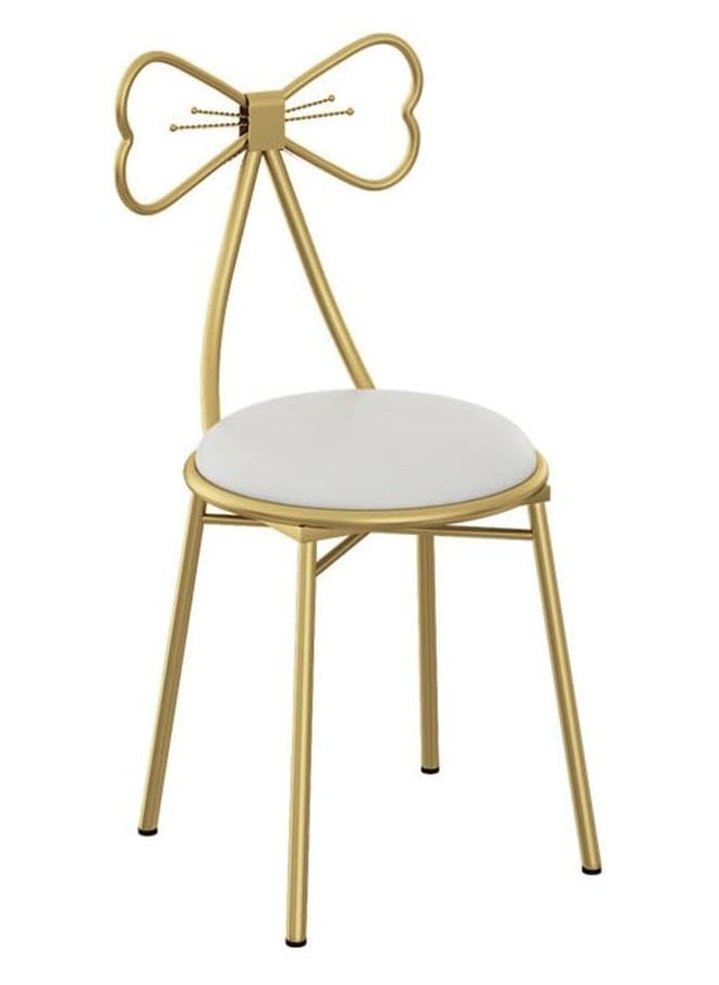 NKX Butterfly Bow Tie Vanity Chair Velvet Cushion Metal Frame  - Image 1
