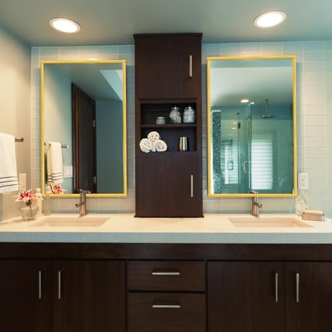 5M BRUSHED GOLD METAL BRUSHED FINISH MOLDED TRIM WALL TRIM STRIP PEEL AND STICK STRIP FOR MIRRORS FLOORS CEILINGS CABINETS DOORS WARDROBES PHOTO FRAMES TILES - Image 3